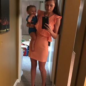 NWT pink dress w/ruffles. Tried on, never worn.